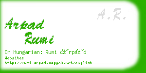 arpad rumi business card